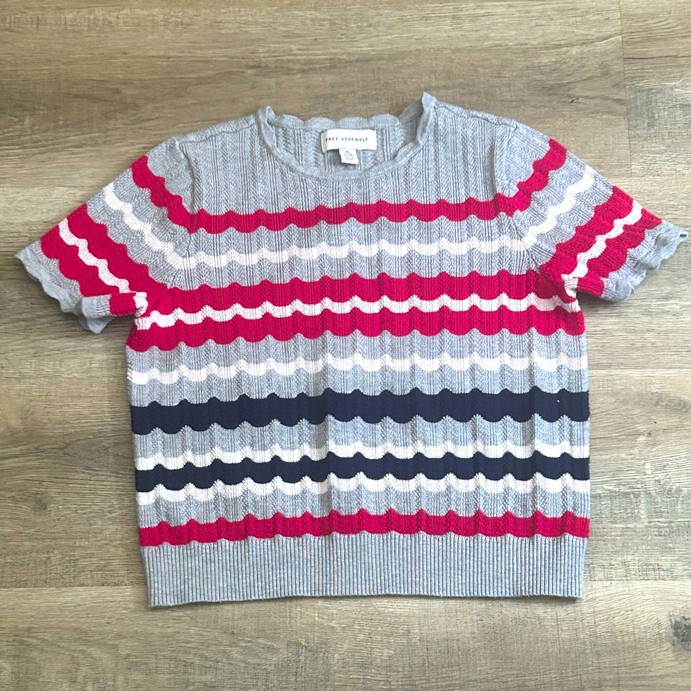 Free Assembly Girls Knit Pointelle Sweater Tee, Sizes XL 14/16 NWOT